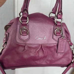 Coach Mauve Leather bag Satchel Shoulder bag